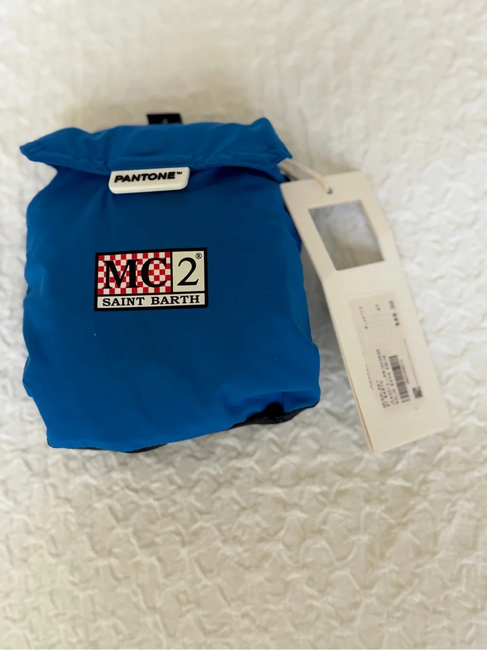 MC2 Saint Barth Kids Swim Trunks Blue with White Logo